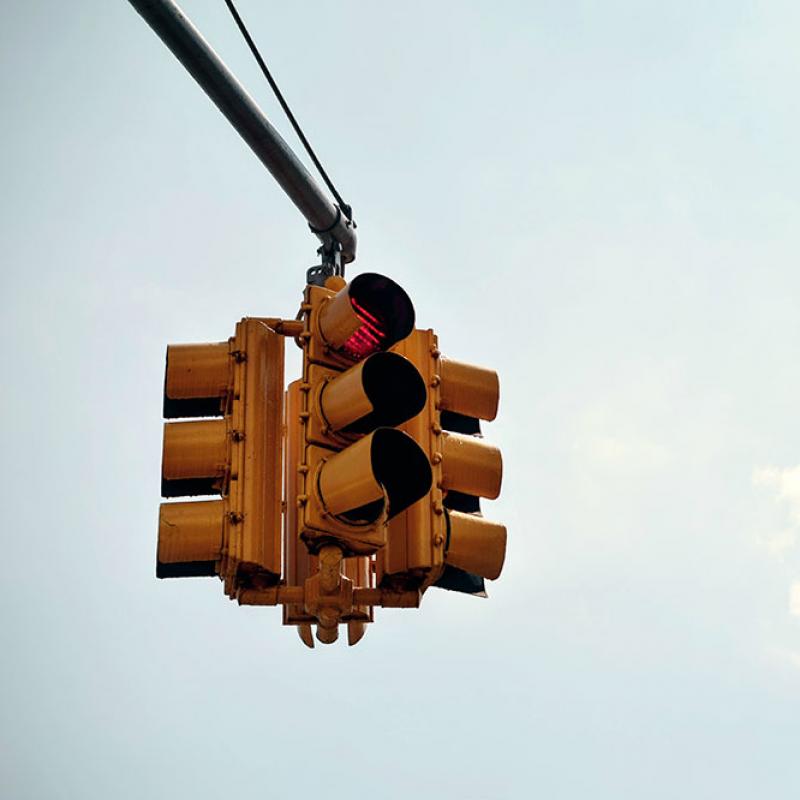 Traffic Light Showing Red