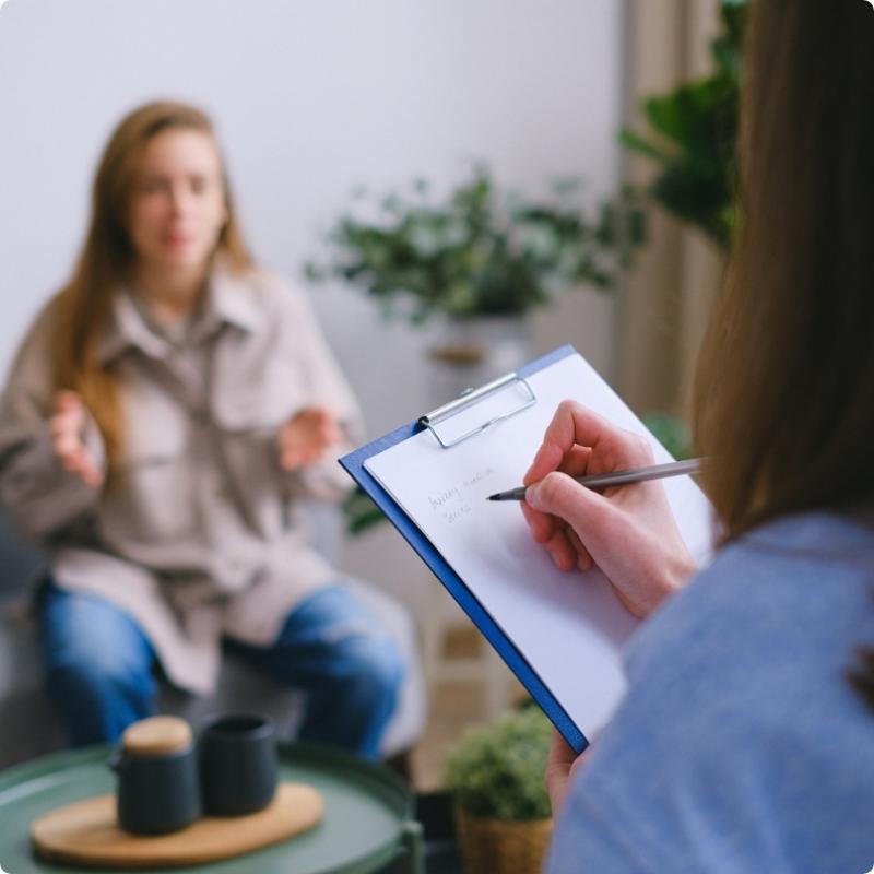 Woman taking notes