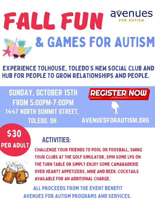 Avenues for Autism flyer with graphics