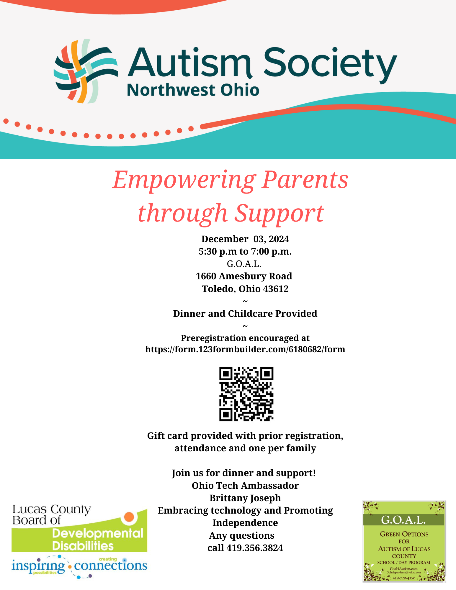 ASNO parent support  group flyer