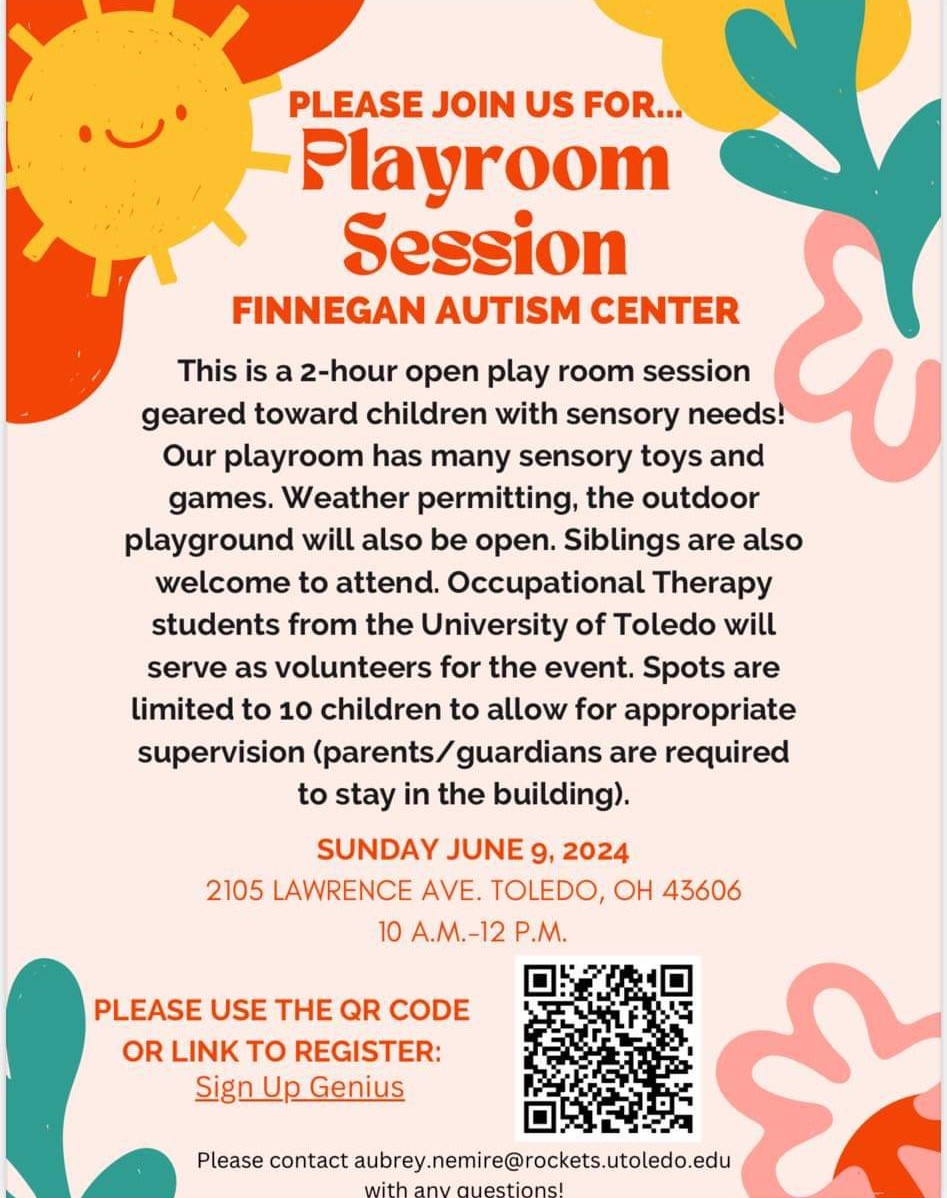 autism playroom session flyer