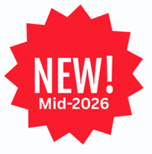 Red star-shaped logo with New! Mid-2026 in white lettering