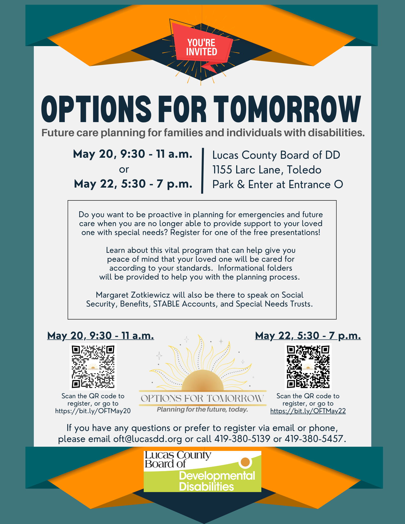 options for tomorrow flyer