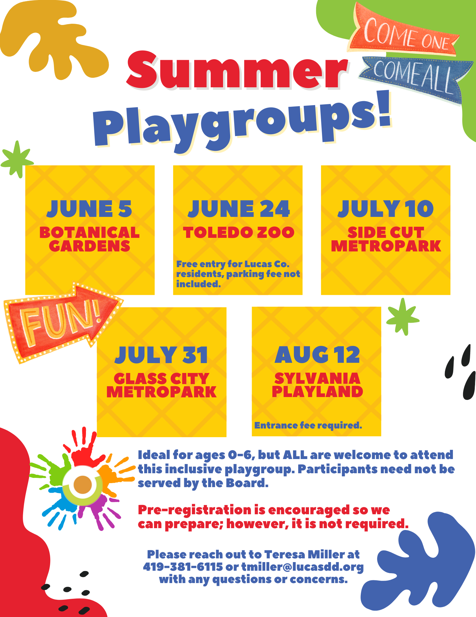 summer playgroups flyer