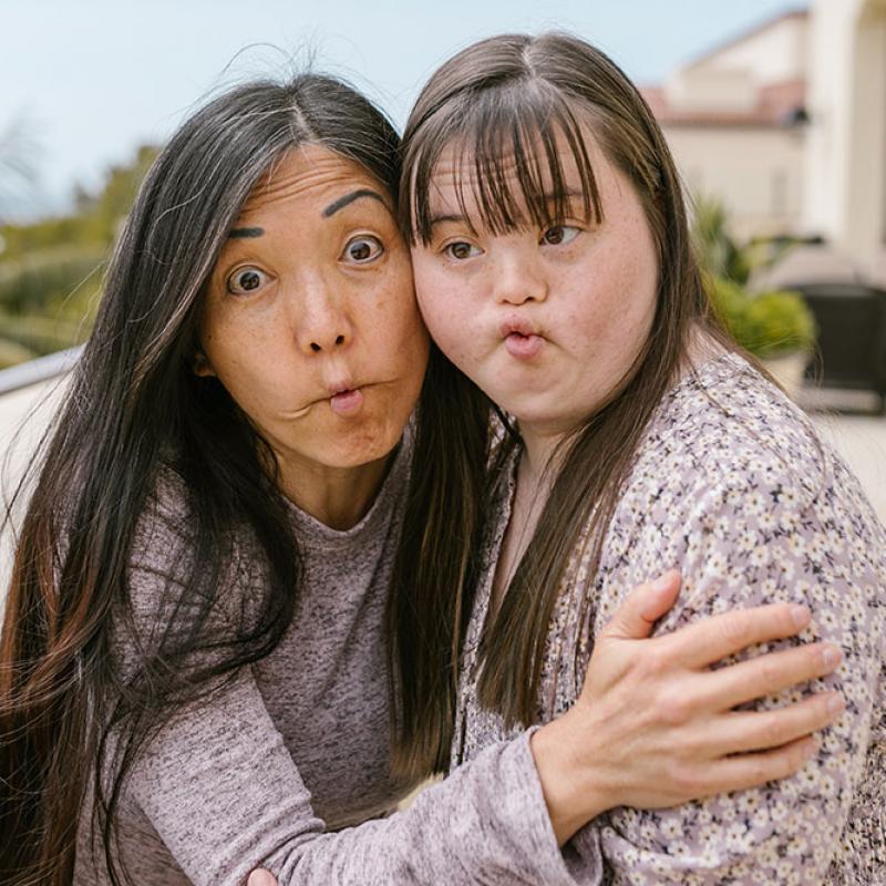 Two Women Making Silly Faces