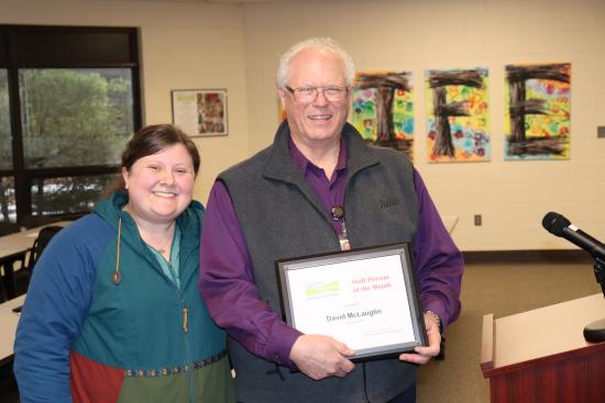 Dave McLaughlin with nominator Sara Reynolds